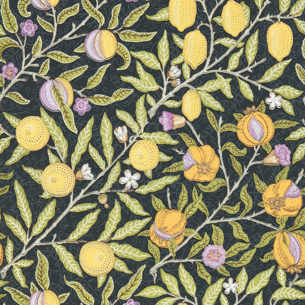 Fruit Wallpaper 510019 by Morris & Co in Moonlit Black